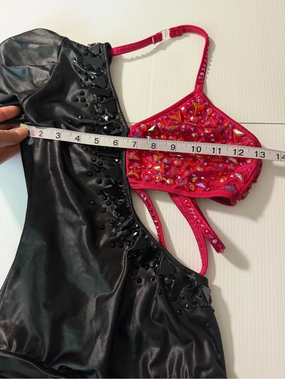 Glamour solo dance costume red black jazz Rich Girl Broadway contemporary SA  ad